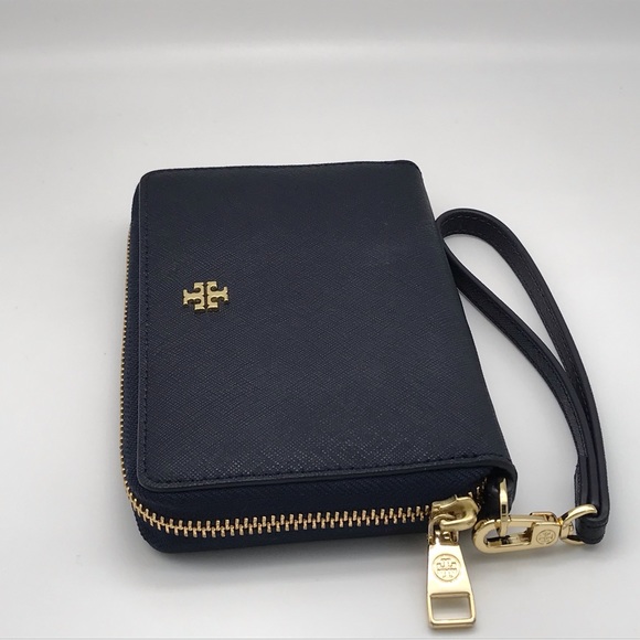 NWOT TORY BURCH NAVY WALLET WITH DETACHABLE WRISTLET STRAP - Picture 13 of 16